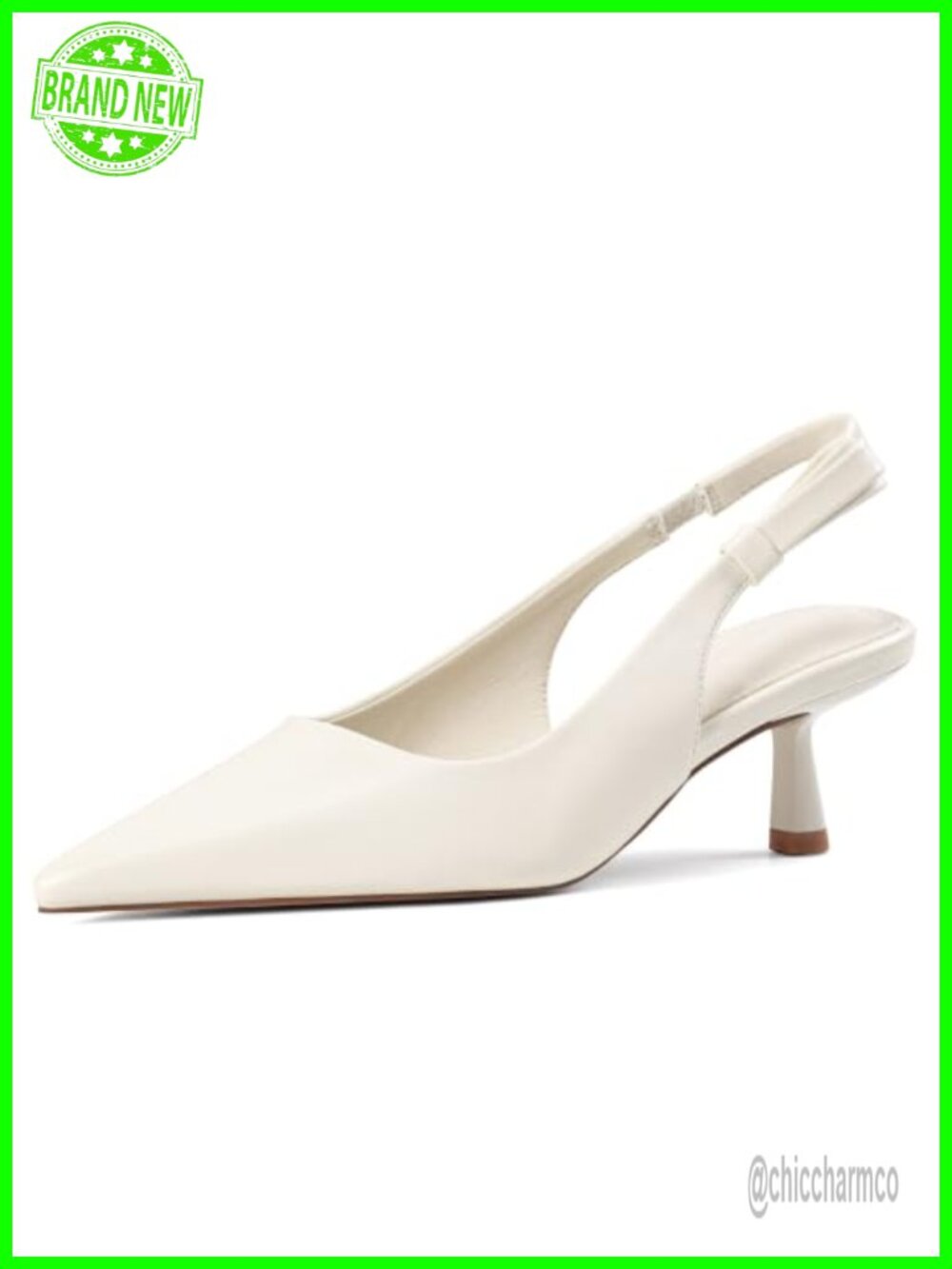 Kitten Heels Slingback Closed Pointed Toe Low Heel Dress Pumps